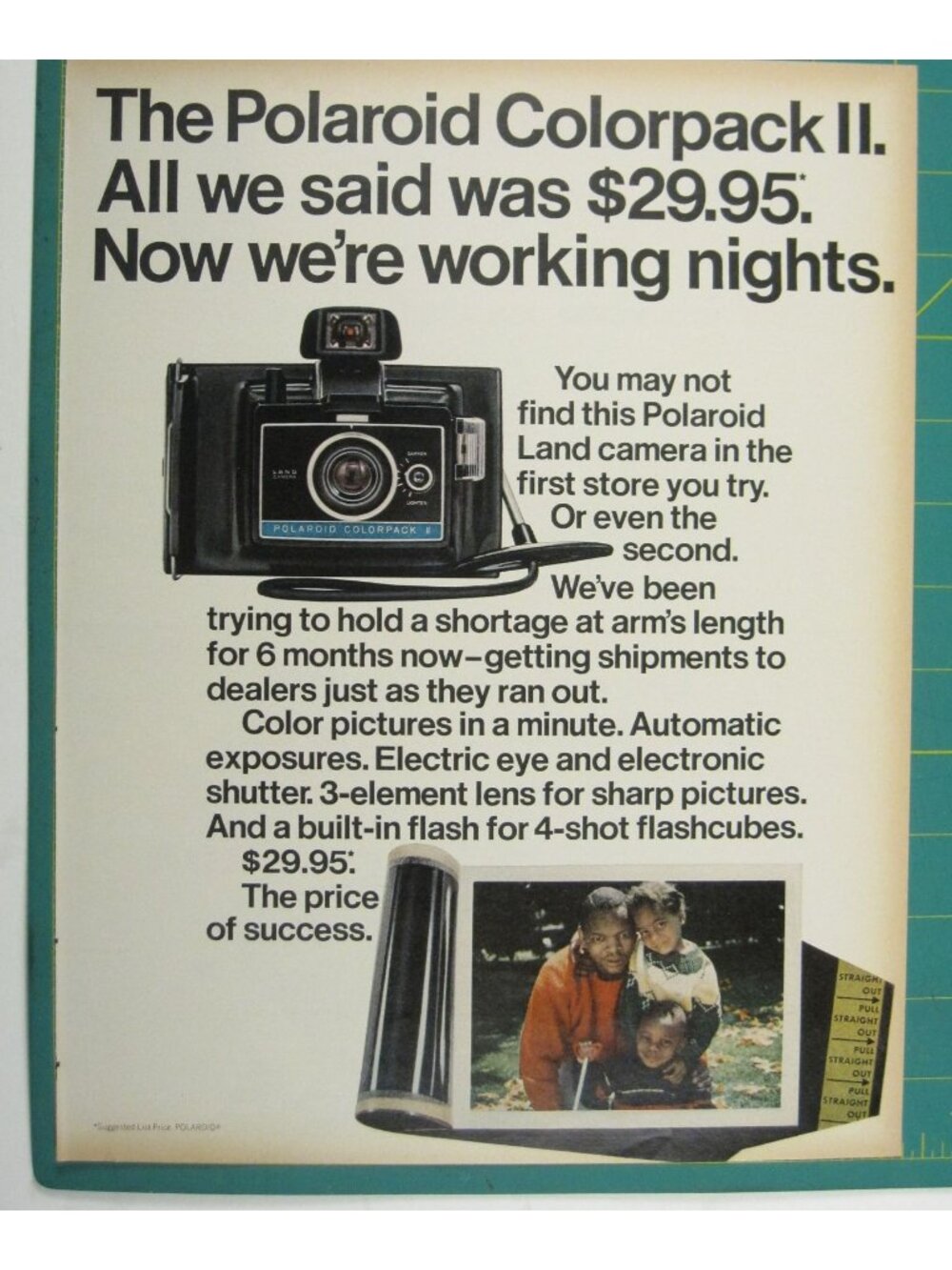 Print Ad Polaroid Colorpack II Vintage 1960s Land Camera Instant Photography